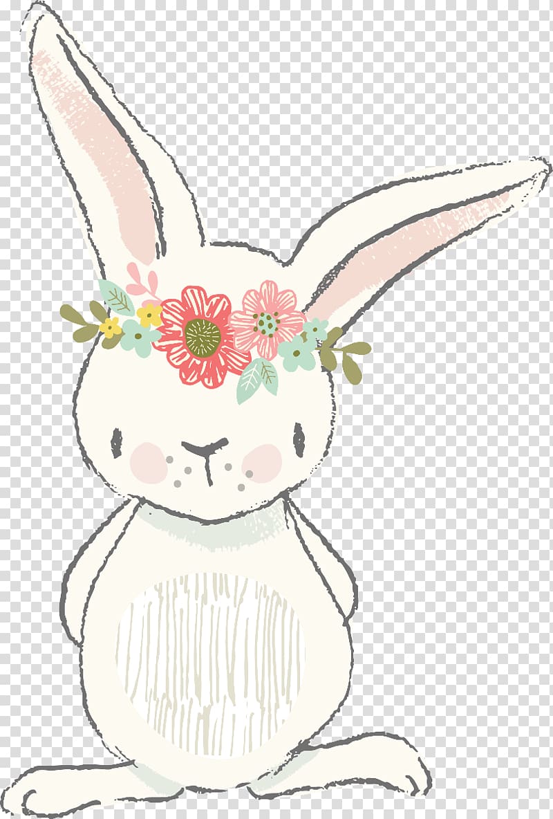 Easter Bunny Watercolor painting Illustration, Easter transparent background PNG clipart