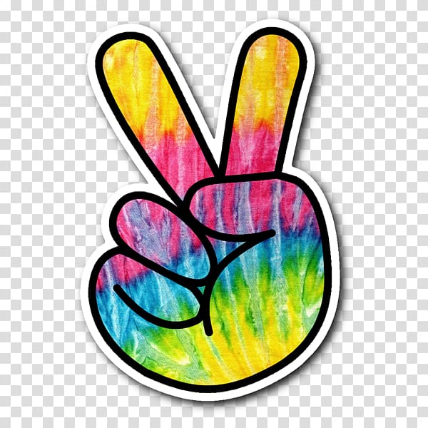 Peace symbols T-shirt 1960s Flower power, Peace Fingers transparent background PNG clipart