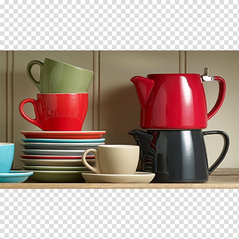 Coffee cup Kettle Espresso Porcelain Saucer, salad Fork transparent background PNG clipart