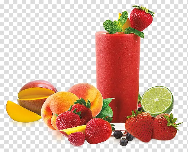 strawberries and apples, Ice cream Smoothie Milkshake Juice Cocktail, Fresh juice transparent background PNG clipart