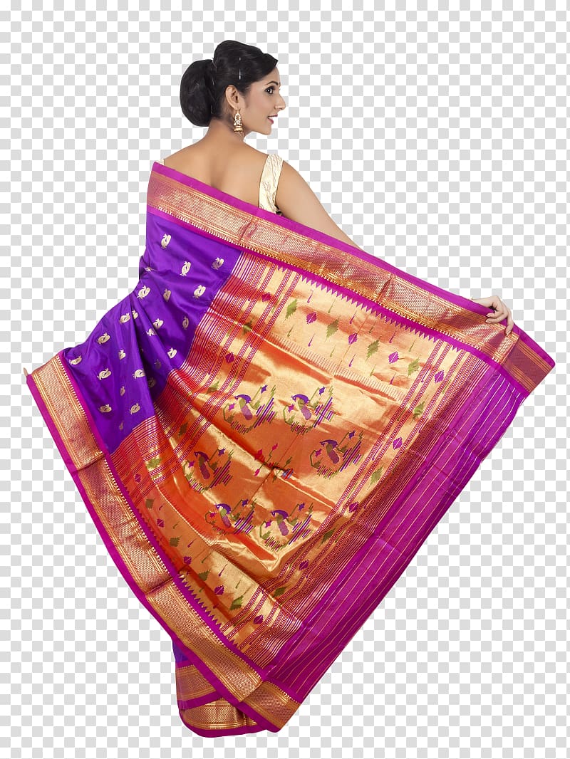Paithani Sari Silk Handloom saree, surprise wedding reveal transparent background PNG clipart