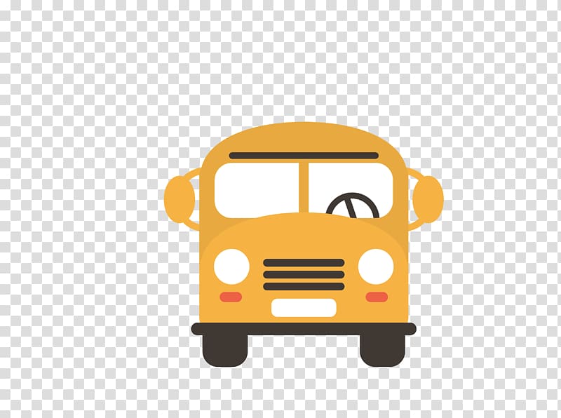 School bus Taxi, yellow cartoon school bus transparent background PNG clipart