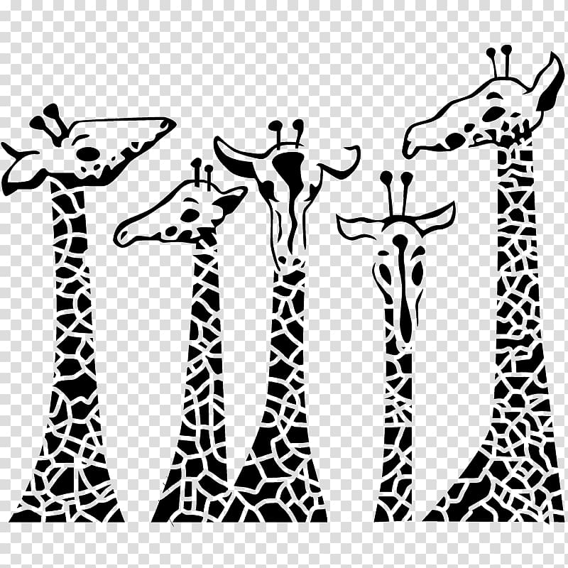 Wall decal Northern giraffe Sticker Vinyl group, others transparent background PNG clipart