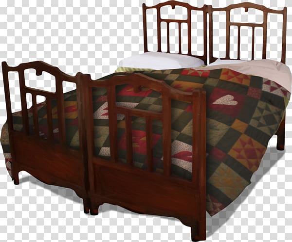 Bed frame Bed Sheets Quilt, Vintage Double wooden bed transparent background PNG clipart