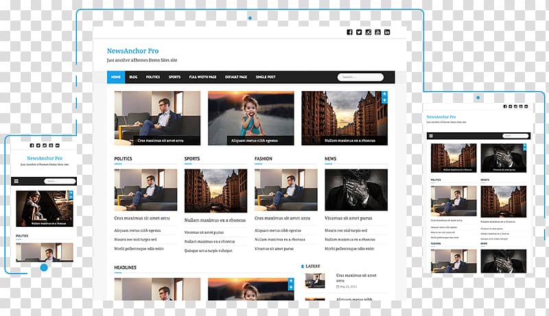 Responsive web design WordPress Page layout Skin News Anchor, WordPress transparent background PNG clipart