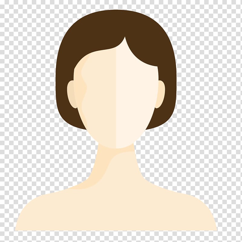 Woman Wig Icon, Short section of regular female short hair transparent background PNG clipart