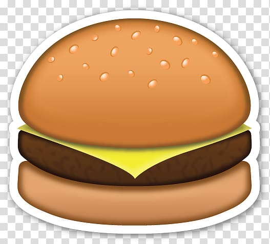 Hamburger Emoji Sticker Cheeseburger Smiley, Emoji transparent background PNG clipart
