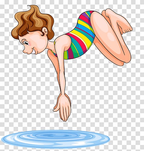woman about to dive illustration, Underwater diving , Diving Women transparent background PNG clipart