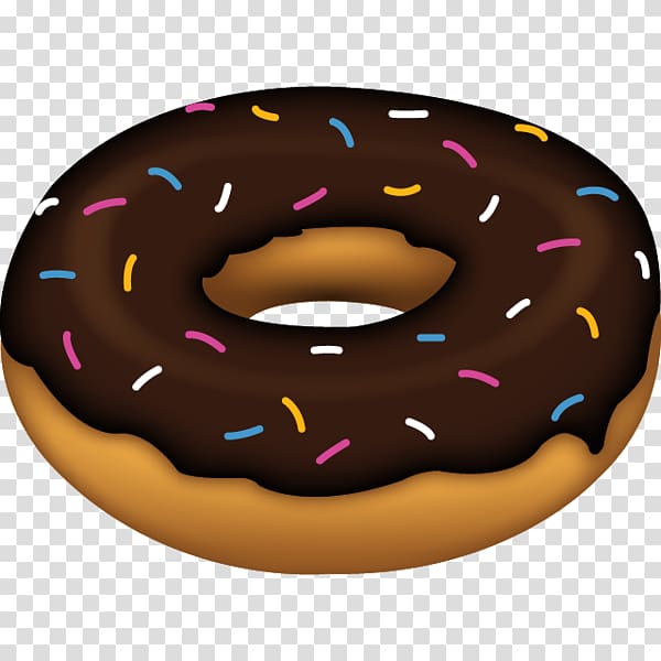 Donuts Emoji Junk food Symbol, chocolate donut transparent background PNG clipart