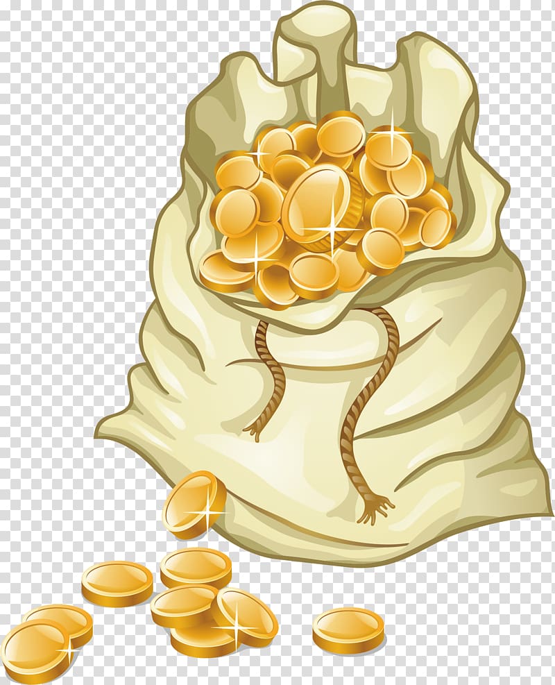 Money bag Coin , Gold coin element transparent background PNG clipart