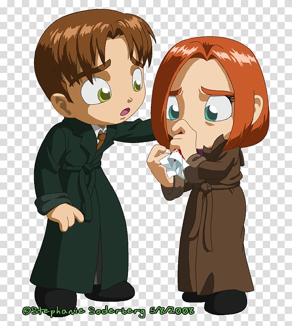 Dana Scully Fox Mulder The Post-Modern Prometheus Anime Fan art, Anime transparent background PNG clipart