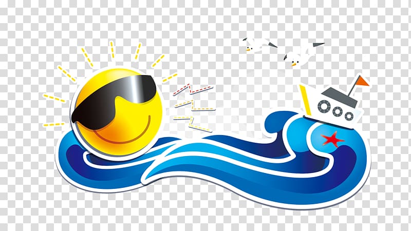 Summer, Sun, waves transparent background PNG clipart