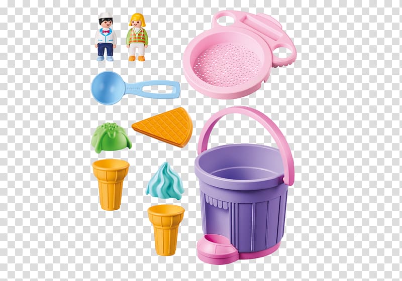 Toy Playmobil Ice Cream Cones Ice cream parlor, sand bucket transparent background PNG clipart