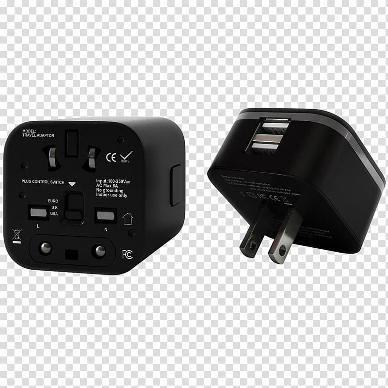 AC adapter Battery charger USB AC power plugs and sockets, USB transparent background PNG clipart