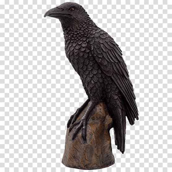 Figurine Sculpture Statue Bird Girl Crow, perched raven overlay transparent background PNG clipart