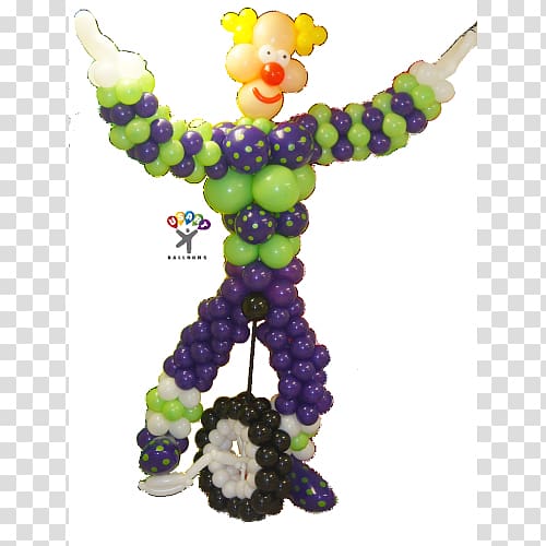 Balloon modelling Toy Clown Circus, clown hands on transparent background PNG clipart