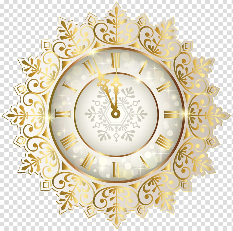 gold and white analog clock illustration, Clock of the Long Now New Year , Gold New Year Clock transparent background PNG clipart