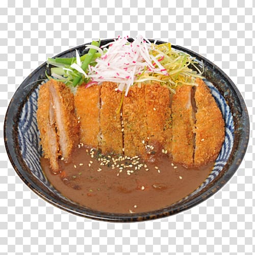 Tonkatsu Chicken katsu Japanese curry Donburi Katsudon, rice transparent background PNG clipart