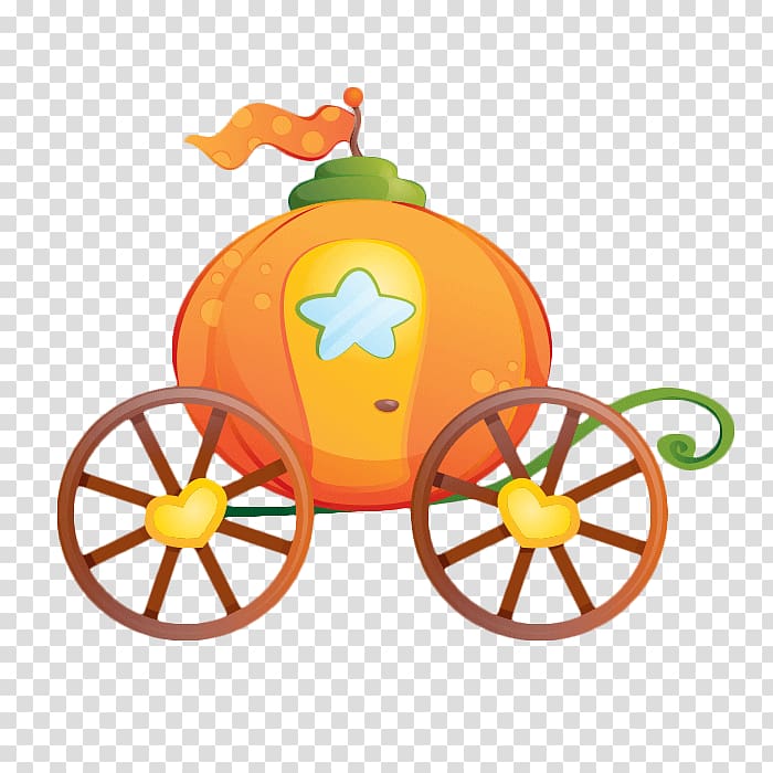 Cinderella Pumpkin Carriage Sticker , Cartoon pumpkin carriage transparent background PNG clipart