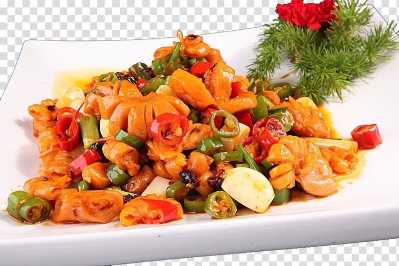 Spaghetti alla puttanesca Vegetarian cuisine Chinese cuisine Asian cuisine, Line pepper live intestinal bile sausage transparent background PNG clipart