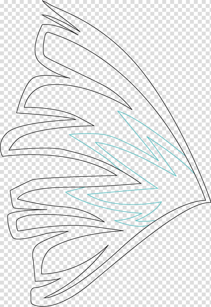 Sirenix Bloom Line art YouTube Drawing, wings transparent background PNG clipart