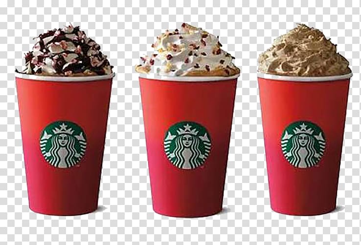 Latte Coffee Espresso Christmas Starbucks, Red Starbucks Cup transparent background PNG clipart