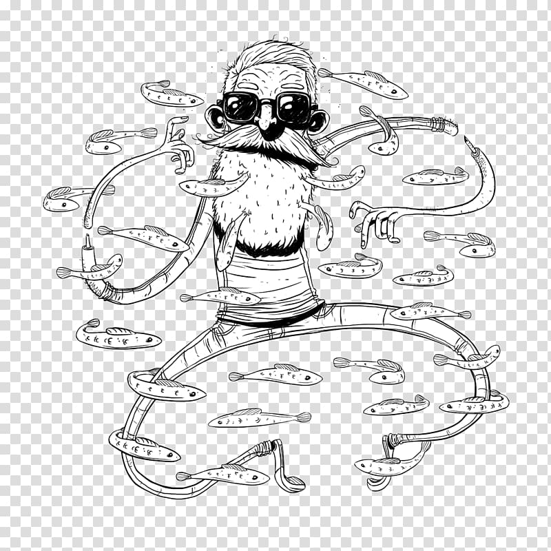 Cartoon Graphic design Sketch, Abstract cartoon character pattern transparent background PNG clipart