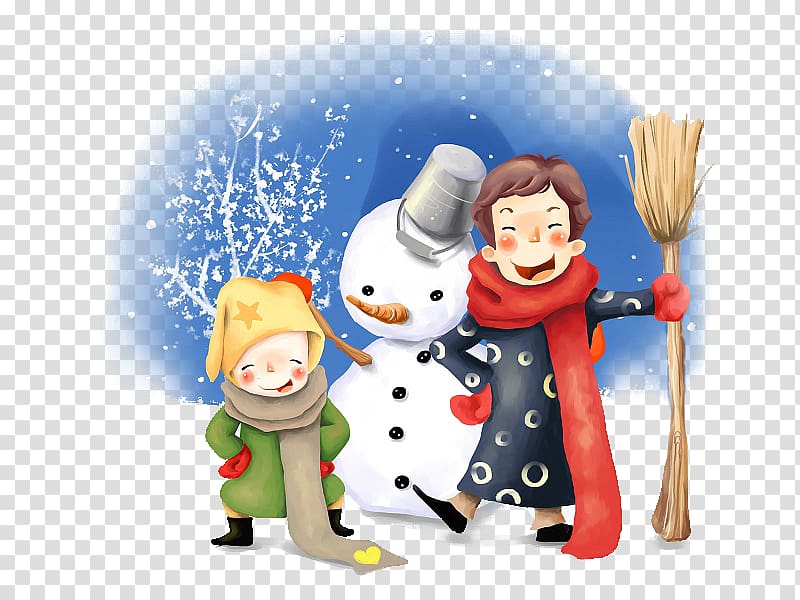 Winter Child Snow Kindergarten Vacation, Cartoon snowman transparent background PNG clipart