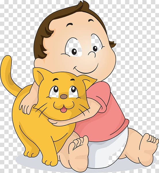 Cat Kitten Hug , Cartoon boy cats transparent background PNG clipart