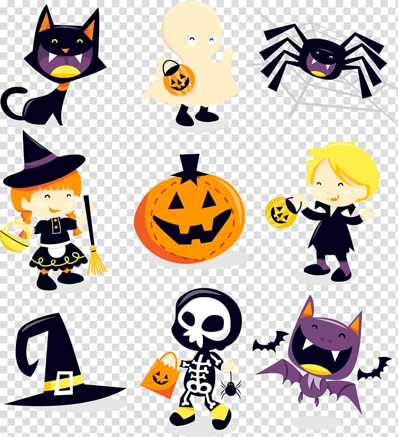 Halloween cartoon material transparent background PNG clipart