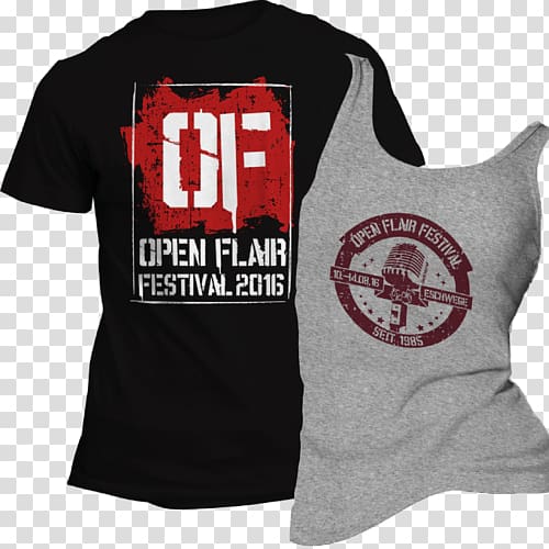 T-shirt Open Flair Festival Logo Sleeve Font, opening shirt transparent background PNG clipart