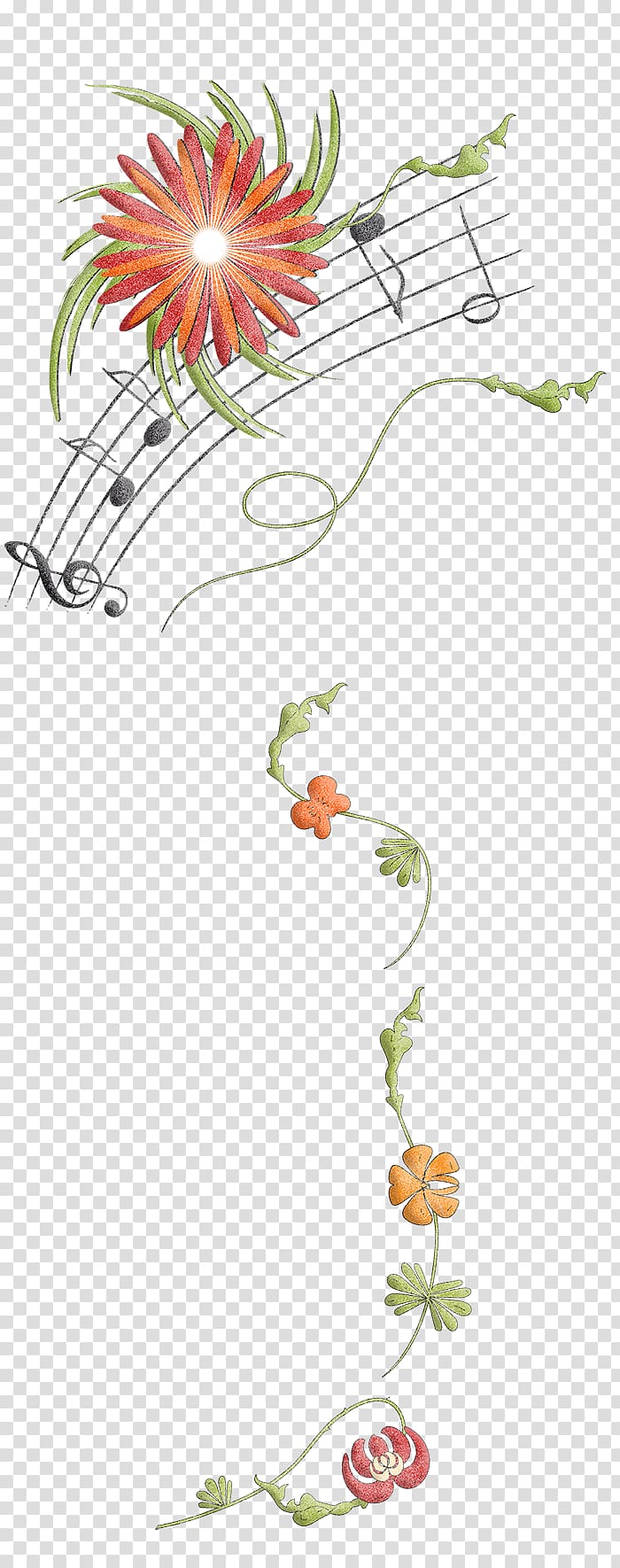 Floral design Musical note, design transparent background PNG clipart