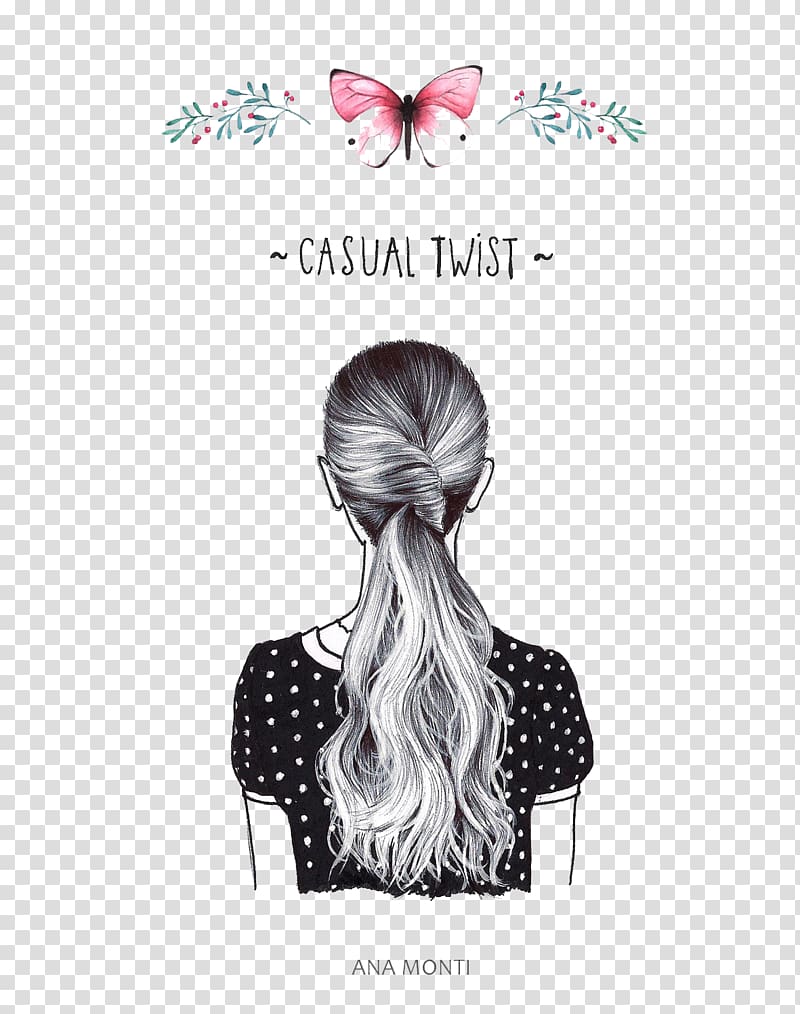 Graphic design Drawing Braid, Hand-painted fresh hair braids transparent background PNG clipart