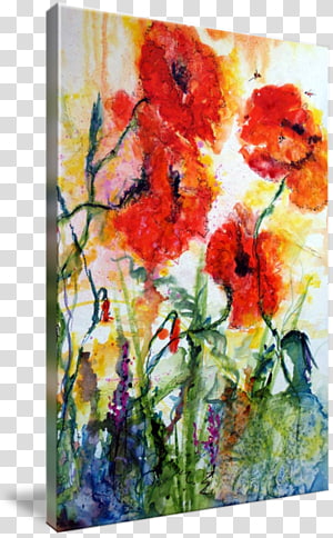 Modern Watercolor: A Playful and Contemporary Exploration of Watercolor Painting Floral design Art kind, poppy watercolor painting transparent background PNG clipart thumbnail