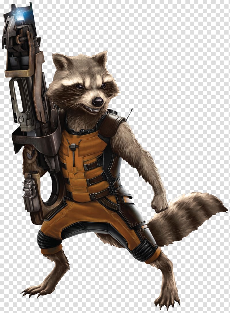 Guardians of the Galaxy Rocket Racoon illustration, Rocket Raccoon Drax the Destroyer Star-Lord Gamora Groot, raccoon transparent background PNG clipart