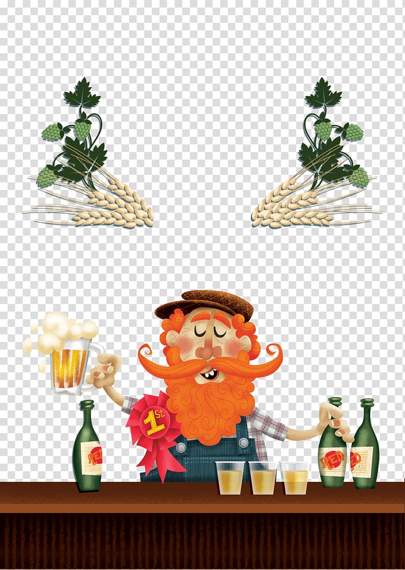 Wheat beer Drink, Beer old man and wheat transparent background PNG clipart