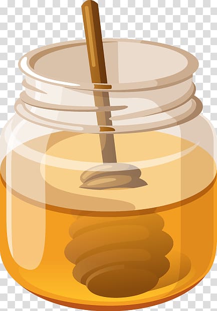 clear glass jar illustration, Honey Drawing Vecteur, Cartoon exquisite honey jar transparent background PNG clipart