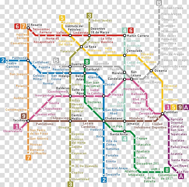 Rapid transit Mexico City Metro Metro Autobuses del Norte Transit map, metro transparent background PNG clipart