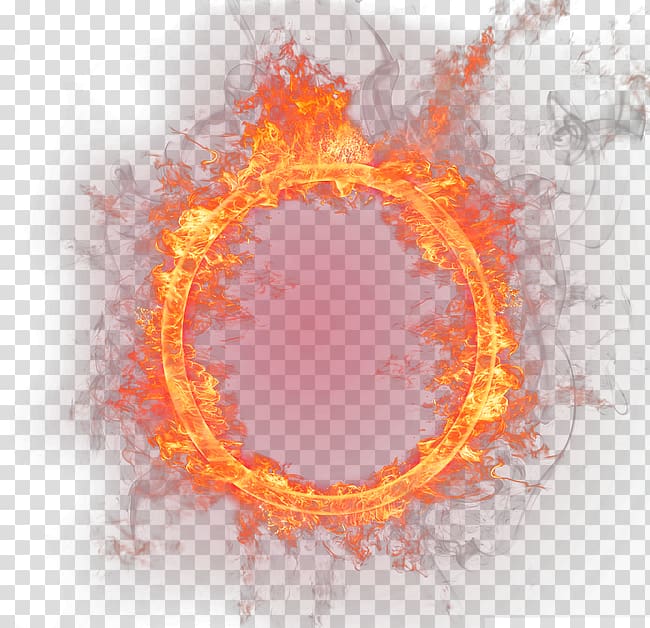 Orange fresh fire ring effect elements transparent background PNG ...