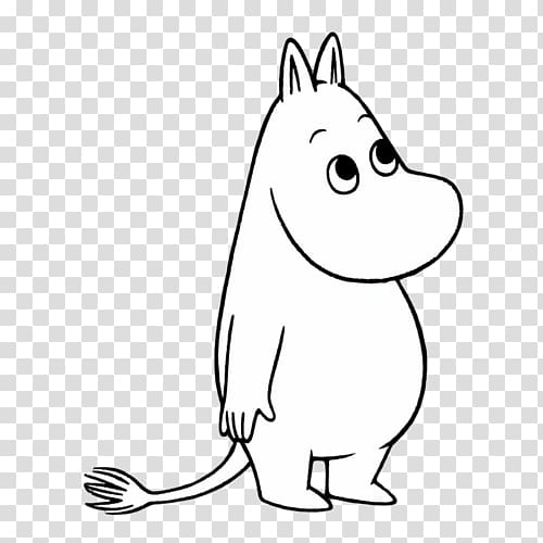 white animal silhouette , Moomintroll Moomins Snufkin Coloring book Moominhouse, child transparent background PNG clipart