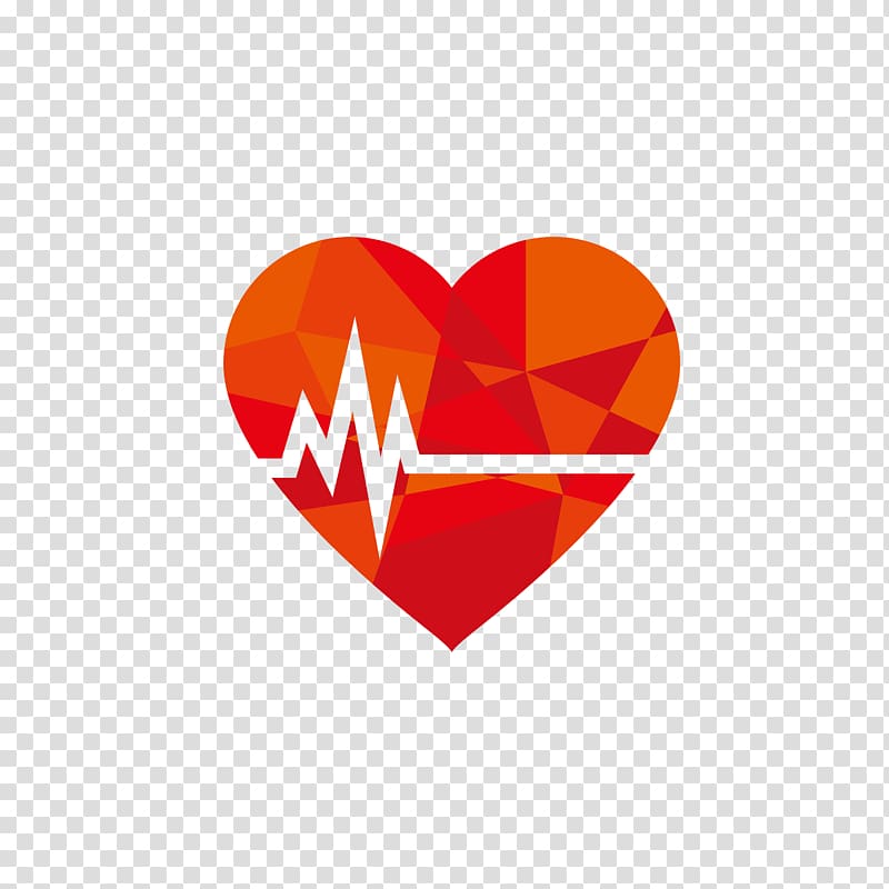 heart with monitoring illustration, Geometric solid heart line transparent background PNG clipart