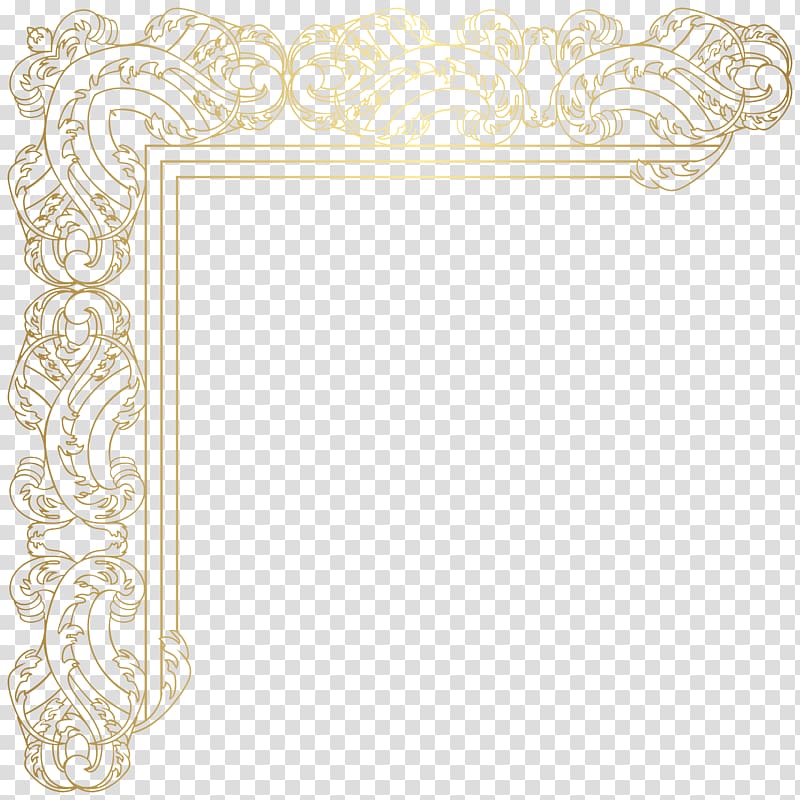 Paper Frames Pattern, gold corner transparent background PNG clipart
