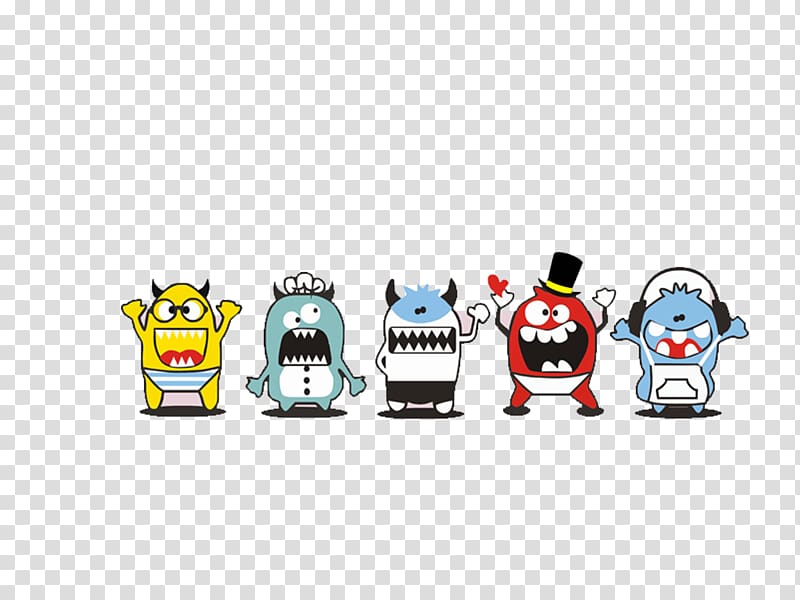 Cartoon T-shirt, Cute little monster transparent background PNG clipart