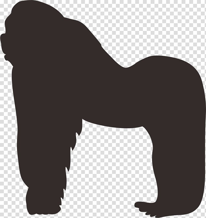 Gorilla Orangutan Silhouette, Crawling gorilla transparent background PNG clipart