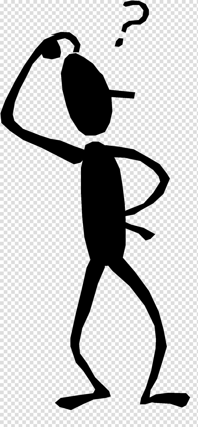 person wondering , Stick figure Cartoon Question mark , confused transparent background PNG clipart