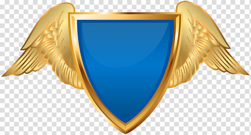, Badge with Wings Blue transparent background PNG clipart