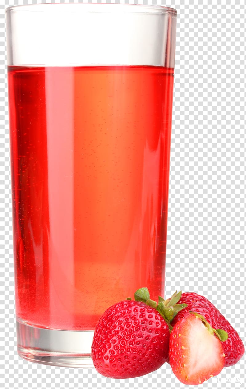 clear glass cup and strawberry, Orange juice Cocktail Smoothie Milkshake, Juice transparent background PNG clipart
