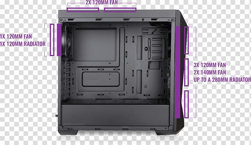 Computer Cases & Housings Cooler Master MasterBox E500L microATX, Computer transparent background PNG clipart