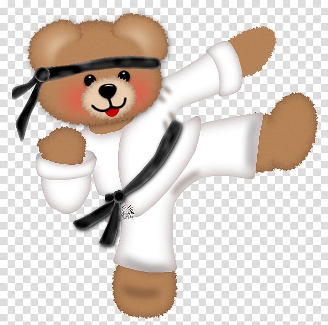 Bear Cartoon Taekwondo, Bear playing taekwondo transparent background PNG clipart
