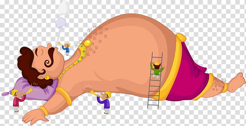 Monkey Hindi Panchatantra Moral Illustration, A fat man transparent background PNG clipart